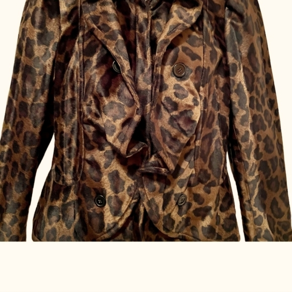 INC International Concepts Jackets & Blazers - Leopard Print Inc International Concepts Faux Fur Ruffled Zipper Jacket